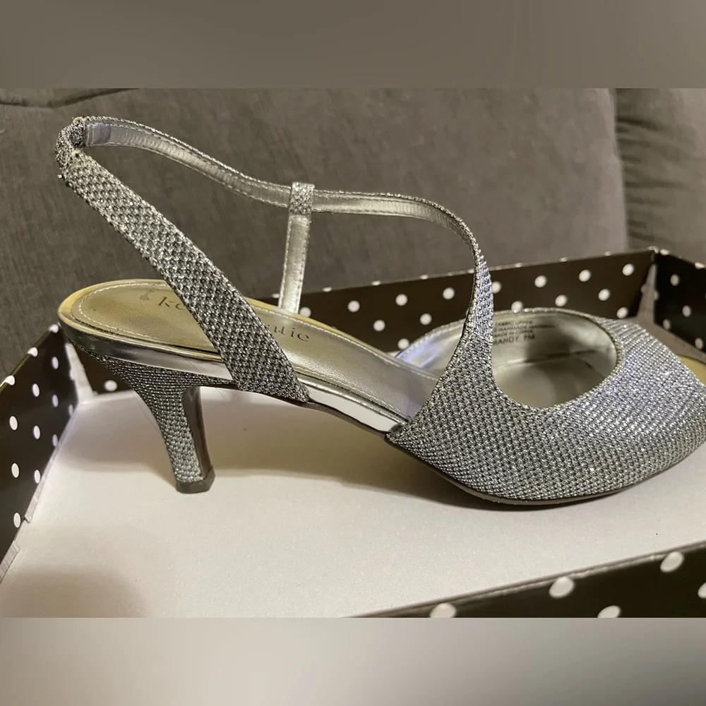 Kelly & Katie Glittering Silver Heels - Picture 3 of 5